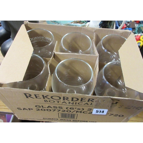 514 - SIX BOXED REKORDERILG GLASSES