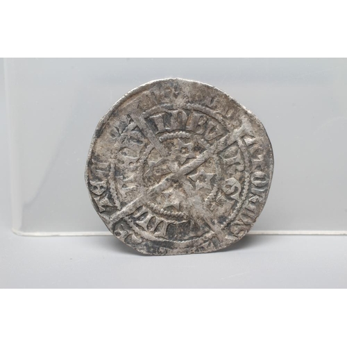 228 - A ROBERT II OF SCOTLAND SILVER GROAT, cruciform back, 3.7g (Est. plus 24% premium inc. VAT)