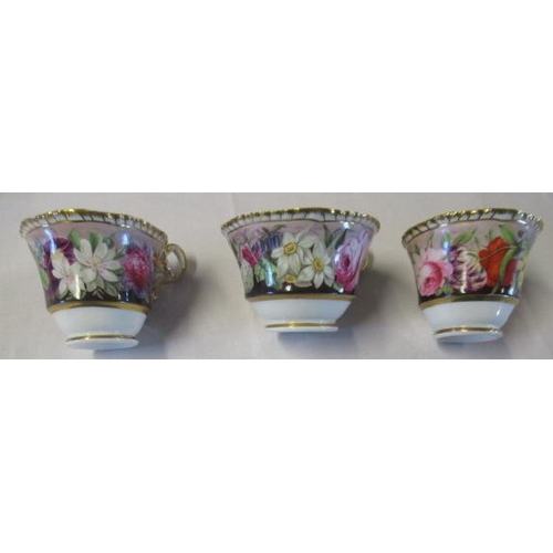 34 - A COLLECTION OF REGENCY PORCELAIN including a Spode gadrooned teacup, two coffee cups and two saucer... 