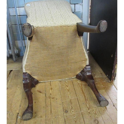 726 - AN EARLY GEORGIAN DESIGN MAHOGANY SIDE CHAIR, 20th century, upholstered in a cream trellis patterned... 