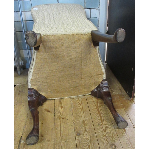 726 - AN EARLY GEORGIAN DESIGN MAHOGANY SIDE CHAIR, 20th century, upholstered in a cream trellis patterned... 