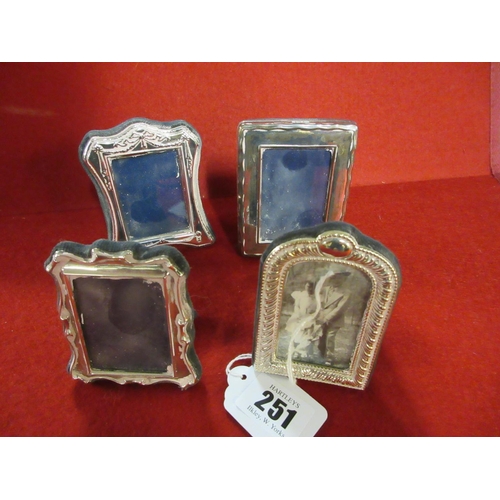 251 - FOUR SMALL SILVER PHOTO FRAMES