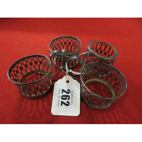 262 - FOUR SILVER CUP HOLDERS