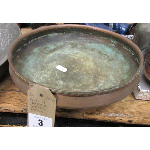 3 - ARTS AND CRAFTS COPPER BOWL