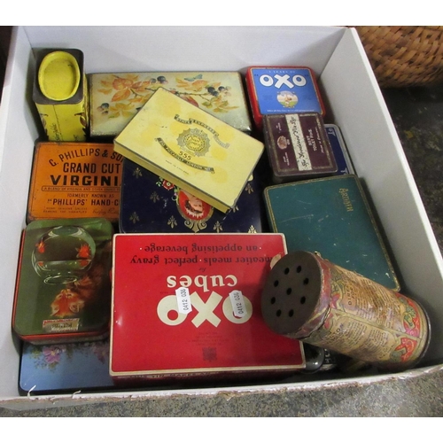 53 - BOX OF VINTAGE TINS ETC