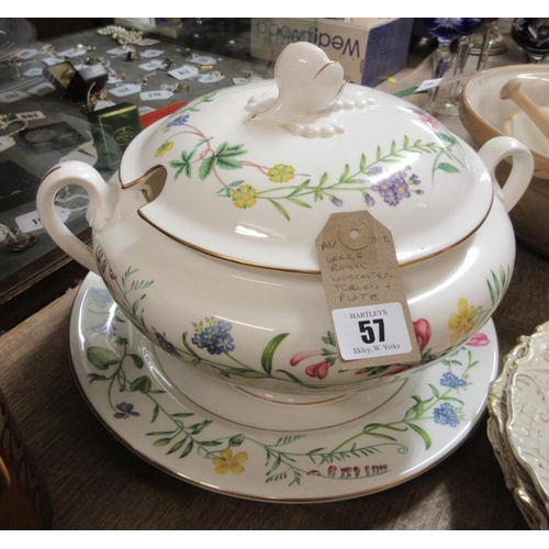 57 - LARGE ROYAL WORCESTER TUREEN AND PLATE