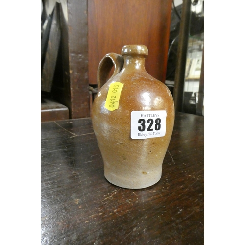 328 - SMALL STONEWARE POTTERY FLAGON