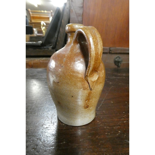 328 - SMALL STONEWARE POTTERY FLAGON