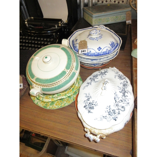 341 - QUANTITY OF TUREENS ETC