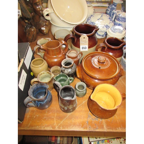 353 - QUANTITY OF STONEWARE JUGS ETC