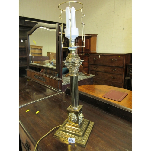 358 - BRASS COLUMN TABLE LAMP