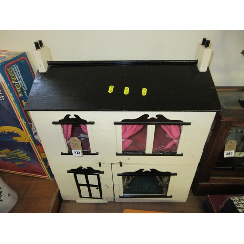 373 - WOODEN DOUBLE SIDED DOLLS HOUSE