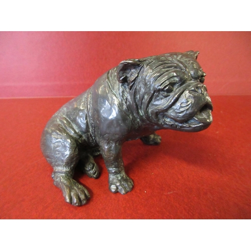 415A - BRONZE BULLDOG SCULPTURE SIGNED M B SCOTT