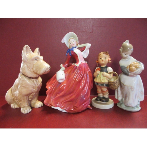 425 - ROYAL DOULTON, LLADRO, HUMMELL AND A DOG