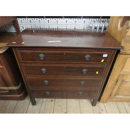 871 - INLAID FOUR DRAWER CHEST