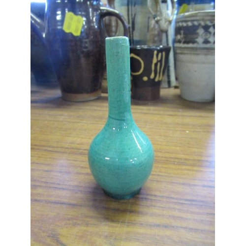 149 - FOUR BLUE GLAZED BOTTLE VASES