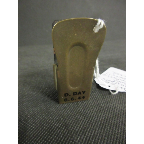 267 - MILITARY BRASS COMPASS WITH D-DAY ? CLICKER