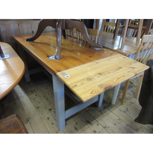 758 - LARGE PINE EXTENDING DINING TABLE