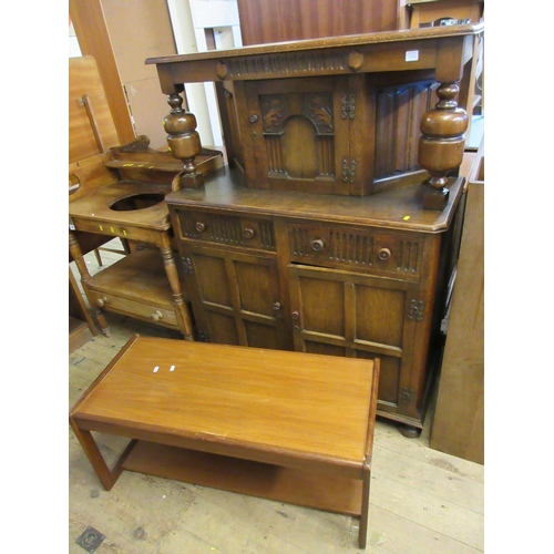 769 - 1960S COFFEE TABLE WITH COURT CUPBOARD