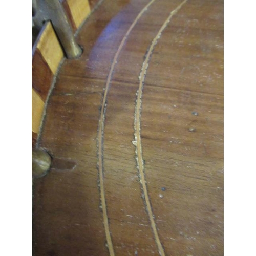 459 - ANTIQUE OVAL INLAID GALLERIED TRAY