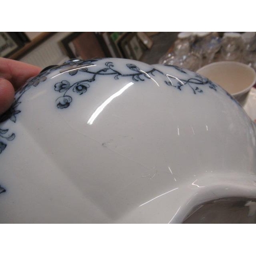 66 - MAYERS CHATSWORTH BLUE AND WHITE DINNER SERVICE WITH TUREENS