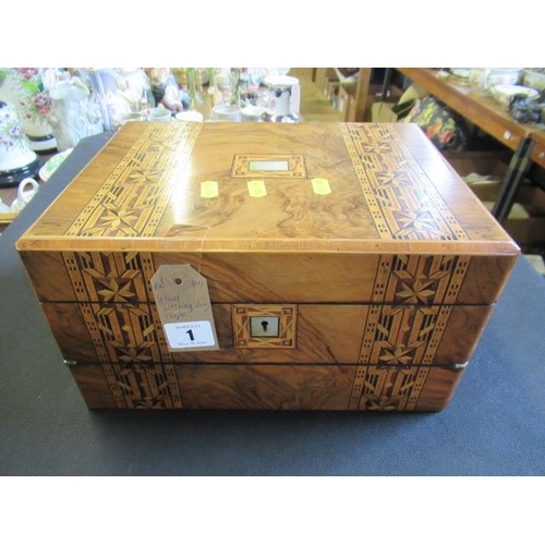 1 - INLAID SEWING BOX / WRITING SLOPE