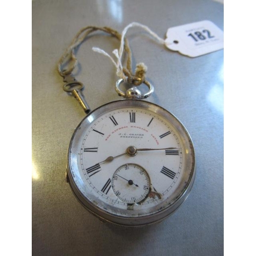 182 - SILVER CHESTER HALLMARKED POCKET WATCH BY GRADES OF SHEFFIELD