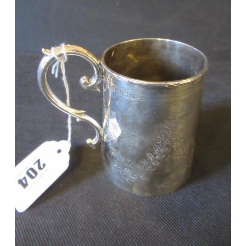 204 - SMALL SILVER TANKARD 106.7G