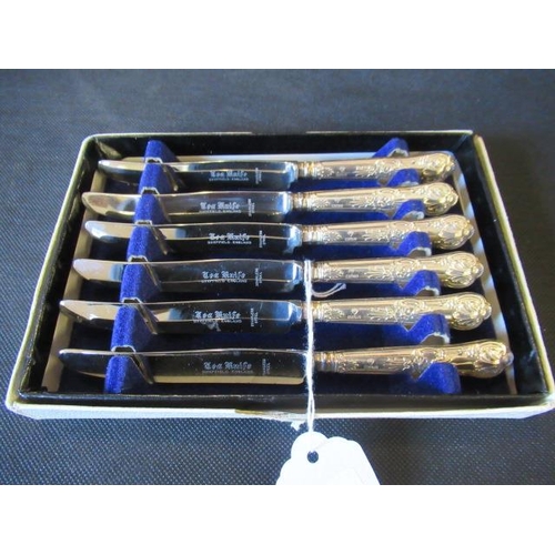 209 - CASED SET OF SILVER HANDLED KNIVES