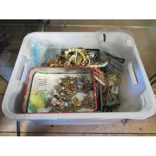 225 - BOX OF COSTUME JEWELLERY