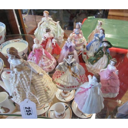 255 - QUANTITY OF COALPORT, ROYAL DOULTON AND ROYAL WORCESTER FIGURES