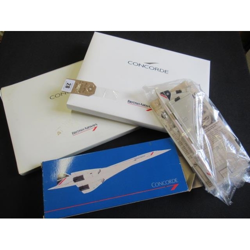 28 - TWO CONCORDE MODELS ETC