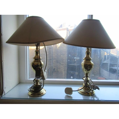 305 - TWO BRASS TABLE LAMPS