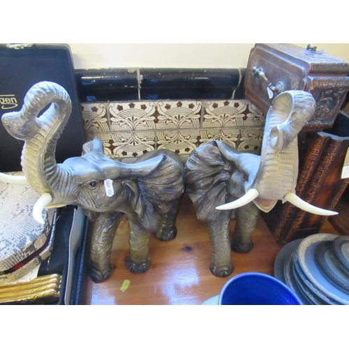 329 - TWO CERAMIC ELEPHANTS