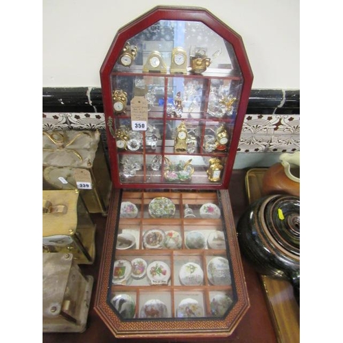 350 - TRINKET DISPLAY BOX, SPOON DISPLAY, AND MINIATURE PLATE DISPLAY