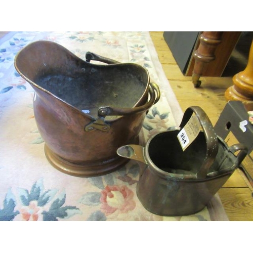 354 - COPPER COAL BUCKET AND WATERING CAN