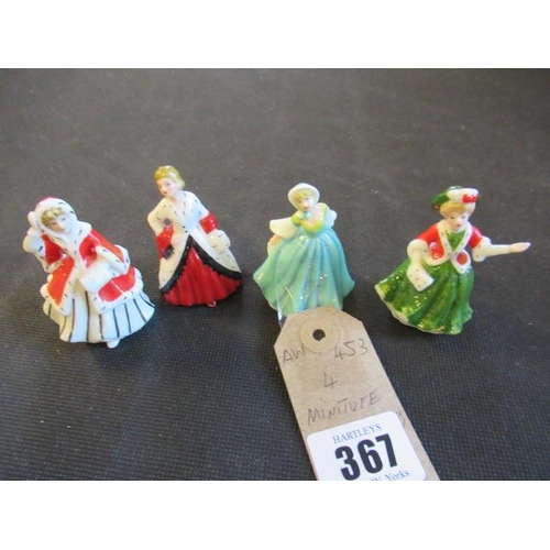 367 - FOUR MINIATURE ROYAL DOULTON FIGURES