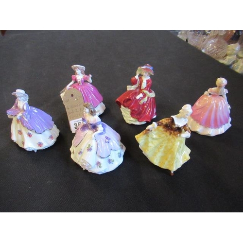 368 - FOUR COALPORT AND TWO ROYAL DOULTON FIGURES