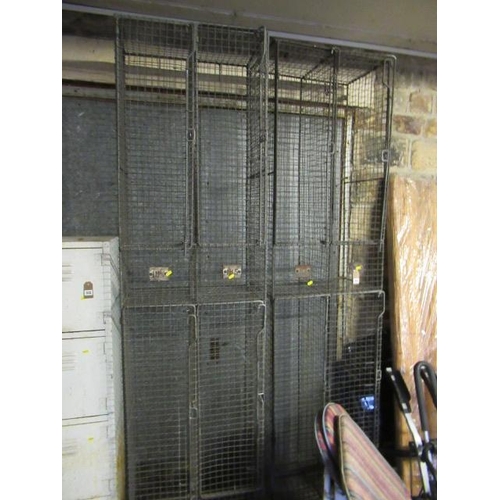 514 - TWO INDUSTRIAL STYLE METAL GRID LOCKERS