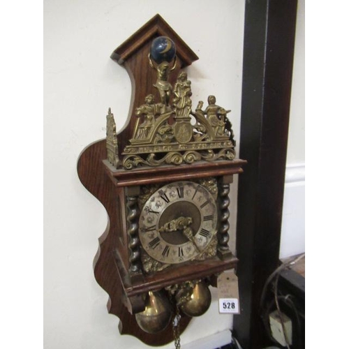 528 - VINTAGE DUTCH STYLE WALL CLOCK