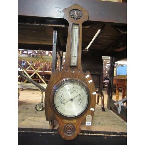 529 - OAK CASED BAROMETER