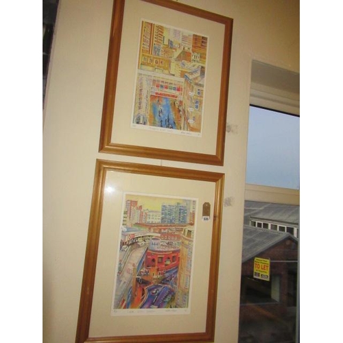 535 - TWO COLOURED LEEDS SCENES ARTISTS PROOFS SIGNED