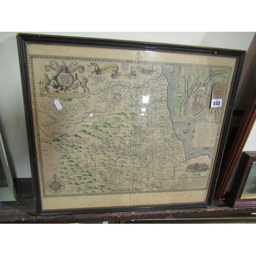 552 - ANTIQUE FRAMED DURHAM MAP