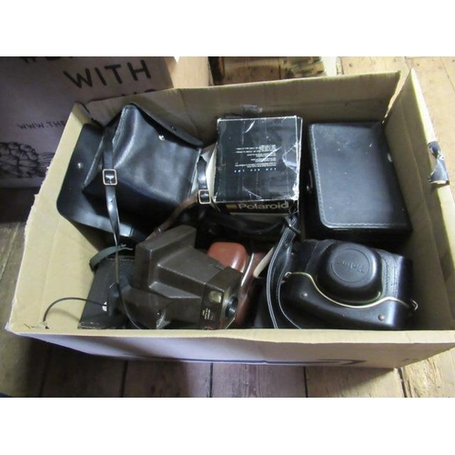 59 - BOX OF CAMERAS ETC