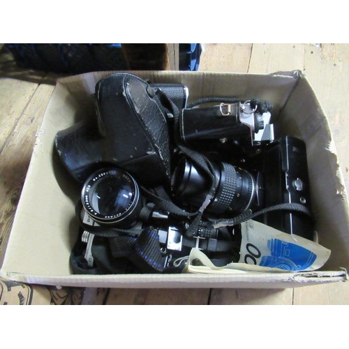 61 - BOX OF CAMERAS