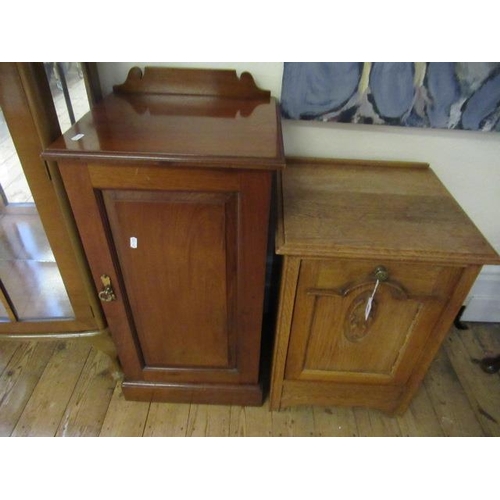 647 - MAHOGANY CUPBOARD AND AN OAK PURDONIUM