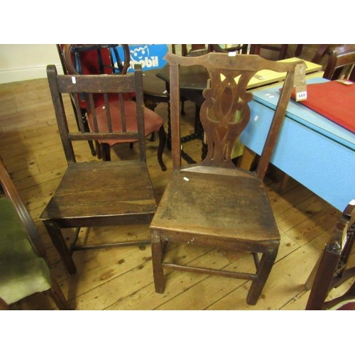 660 - TWO ANTIQUE COUNTRY CHAIRS