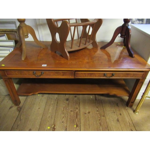 674 - TWO TIER WALNUT COFFEE TABLE