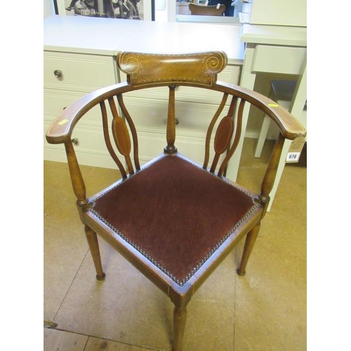 676 - INLAID CORNER CHAIR