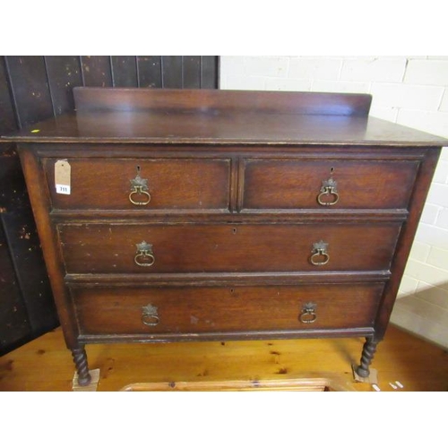 711 - OAK CHEST OF DRAWERS WITH BARLEY TWIST LEGS